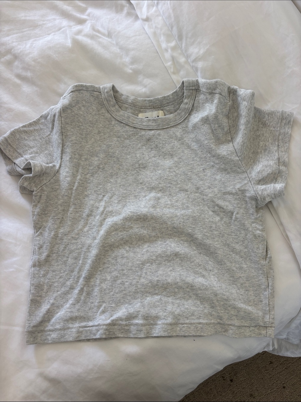 Elwood Gray Crop Tee Size Small